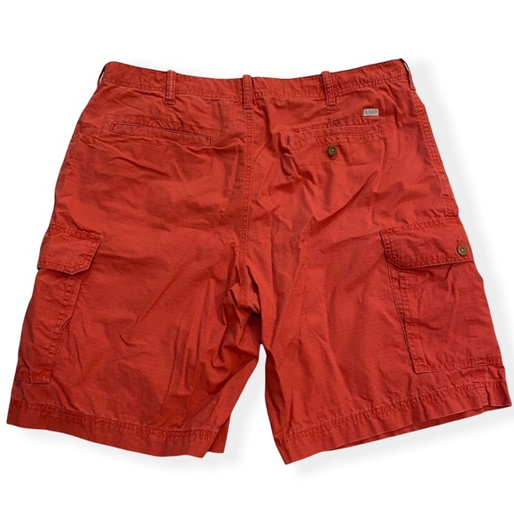 Izod Saltwater Rip Stop Cargo Pockets Shorts 100% Cotton Red Coral Mens Size 38 - Picture 2 of 10